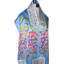 Load image into Gallery viewer, Wisteria Blue Hand Painted Silk Tallit Prayer Shawl