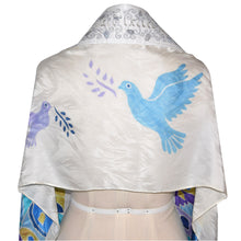Load image into Gallery viewer, Limoge Blue Jerusalem Hand Painted Tallit Prayer Shawl