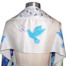 Load image into Gallery viewer, Multi Blue Jerusalem Hand Painted Tallit Prayer Shawl