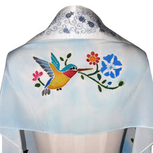 Load image into Gallery viewer, Bird Floral Handpainted Silk Tallit Prayer Shaw