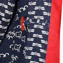 Load image into Gallery viewer, Indigo Blue Cotton Lined Kimono Jacket with Contrast Neckband