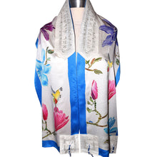Load image into Gallery viewer, Hummingbird & Magnolias Handpainted Silk Tallit Prayer Shawl