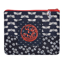 Load image into Gallery viewer, Embroidered Kindle Zippered Padded Case with Koi Zipper Pull