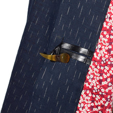 Load image into Gallery viewer, Japanese Indigo Raindrops Cotton Kimono Jacket with Contrast Neckband