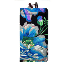 Load image into Gallery viewer, Handcrafted Colorful Blue Floral Eyeglass Padded Lined Case
