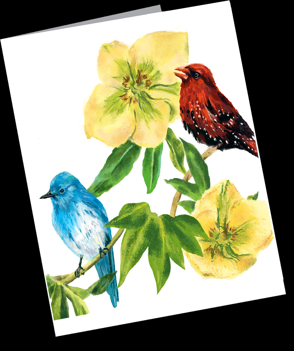 Birds & Floral 10 Small Notecard Pack (4.25” x 5.5”)