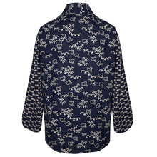 Load image into Gallery viewer, One of a Kind Indigo Patchwork Kimono Jacket with Toggle Button