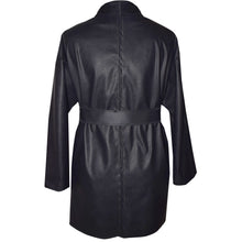 Load image into Gallery viewer, Black Vinyl Leather Wrap Jacket