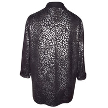 Load image into Gallery viewer, Handsome Silver on Black Print Ponte Open Jacket with Contrast Roll Collar