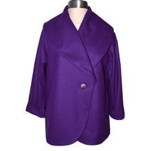 Load image into Gallery viewer, Beautiful Purple Wool Blend Roll Collar Jacket
