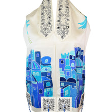 Load image into Gallery viewer, Jerusalem Blue Hand Painted Tallit Prayer Shawl