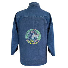 Load image into Gallery viewer, Kimono Wrap Jacket with Embroidered Heron