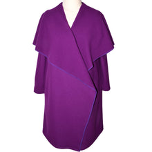 Load image into Gallery viewer, Elegant Royal Purple Cashmere Wool Blend Wrap Coat Jacket