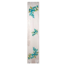 Load image into Gallery viewer, Turquoise Eucalyptus on White Handpainted Silk Tallit Prayer Shawl