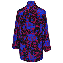 Load image into Gallery viewer, Blue Print Crepe de Chine Silk Print Kimono Jacket