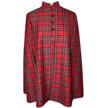 Load image into Gallery viewer, Red Tartan Plaid Lightweight Wool Blend Cape