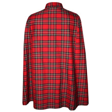 Load image into Gallery viewer, Red Tartan Plaid Lightweight Wool Blend Cape