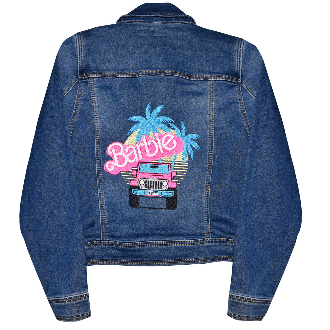 Barbie Style Embroidered Denim Jeans Jacket Girls 10-12