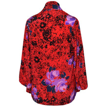 Load image into Gallery viewer, Stunning Crepe de Chine Red Floral Silk Print Kimono Jacket