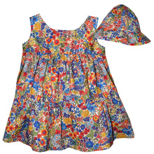 Load image into Gallery viewer, Child’s Liberty of London Multi Floral Print Sundress and Matching Hat
