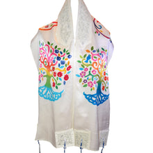 Load image into Gallery viewer, Tree of Life Handpainted Silk Tallit Prayer Shawl