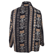 Load image into Gallery viewer, Luxurious Crepe de Chine Silk Kimono Jacket in Gold and Black Pattern