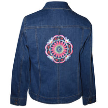 Load image into Gallery viewer, Kaleidoscope Embroidered Blue Denim Jacket LG