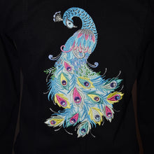 Load image into Gallery viewer, Beautiful Embroidered Peacock with Embellished Floral Blue Denim Jacket L