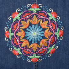 Load image into Gallery viewer, Kaleidoscope Embroidered Blue Denim Jacket LG