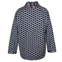 Load image into Gallery viewer, Japanese Deep Indigo Cotton Kimono Jacket with Contrast Neckband and Horn Button