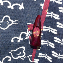 Load image into Gallery viewer, Japanese Deep Indigo Cotton Kimono Jacket with Contrast Neckband and Horn Button