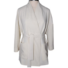 Load image into Gallery viewer, Lovely Cream Lightweight Wool Knit Wrap Jacket