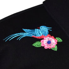 Load image into Gallery viewer, Floral Embroidered Black Denim Jacket XXL