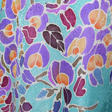Load image into Gallery viewer, Wisteria Turquoise Hand Painted Jacquard Silk Tallit Prayer Shawl