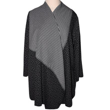 Load image into Gallery viewer, Attractive Black and White Knit Wrap Jacket with Roll Collar
