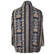 Load image into Gallery viewer, Handsome Crepe de Chine Silk Kimono Jacket in Gold and Black Pattern