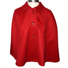 Load image into Gallery viewer, Gorgeous Red Soft Wool Blend Cape with 3 buttons