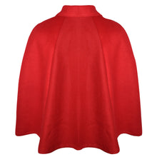 Load image into Gallery viewer, Gorgeous Red Soft Wool Blend Cape with 3 buttons