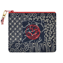 Load image into Gallery viewer, Embroidered Kindle Zippered Padded Case with Koi Zipper Pull