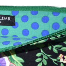 Load image into Gallery viewer, Purple Aqua Floral Zippered Case with Koi Zipper Pull