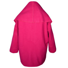Load image into Gallery viewer, Luxurious Soft Italian Fuschia Cashmere Blend Wrap Coat with Roll Collar