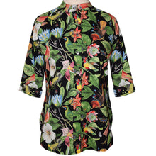 Load image into Gallery viewer, Beautiful Tropical Floral and Bird Cotton Print Mid Sleeve Shirt