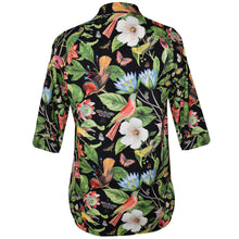 Load image into Gallery viewer, Beautiful Tropical Floral and Bird Cotton Print Mid Sleeve Shirt