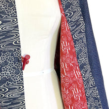 Load image into Gallery viewer, One of a Kind Indigo Cotton Lined Kimono Jacket with Contrast Neckband