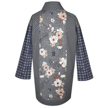 Load image into Gallery viewer, One of a Kind Indigo Cotton Kimono Jacket with Contrast Neckband
