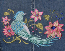 Load image into Gallery viewer, Bluebird Embroidered Denim Jeans Jacket 3X
