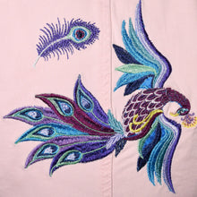Load image into Gallery viewer, Colorful Embroidered Peacock Pink Denim Jeans Jacket LG