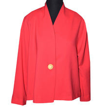 Load image into Gallery viewer, Beautiful Watermelon Red Soft Wool Crepe Unlined Swing Jacket