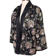 Load image into Gallery viewer, Shimmery One of a Kind Black Sequined Lined Kimono Jacket