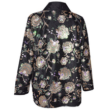 Load image into Gallery viewer, Shimmery One of a Kind Black Sequined Lined Kimono Jacket